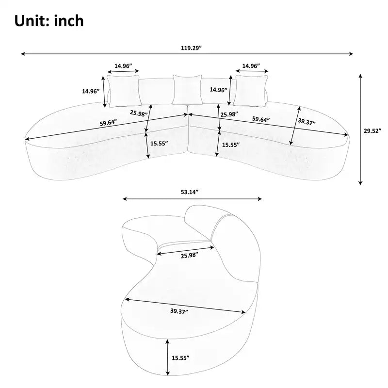 Half-Round Contemporary Sofa