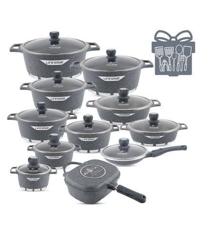 Granite Coated Kitchen Cookware Set - 29 Pieces