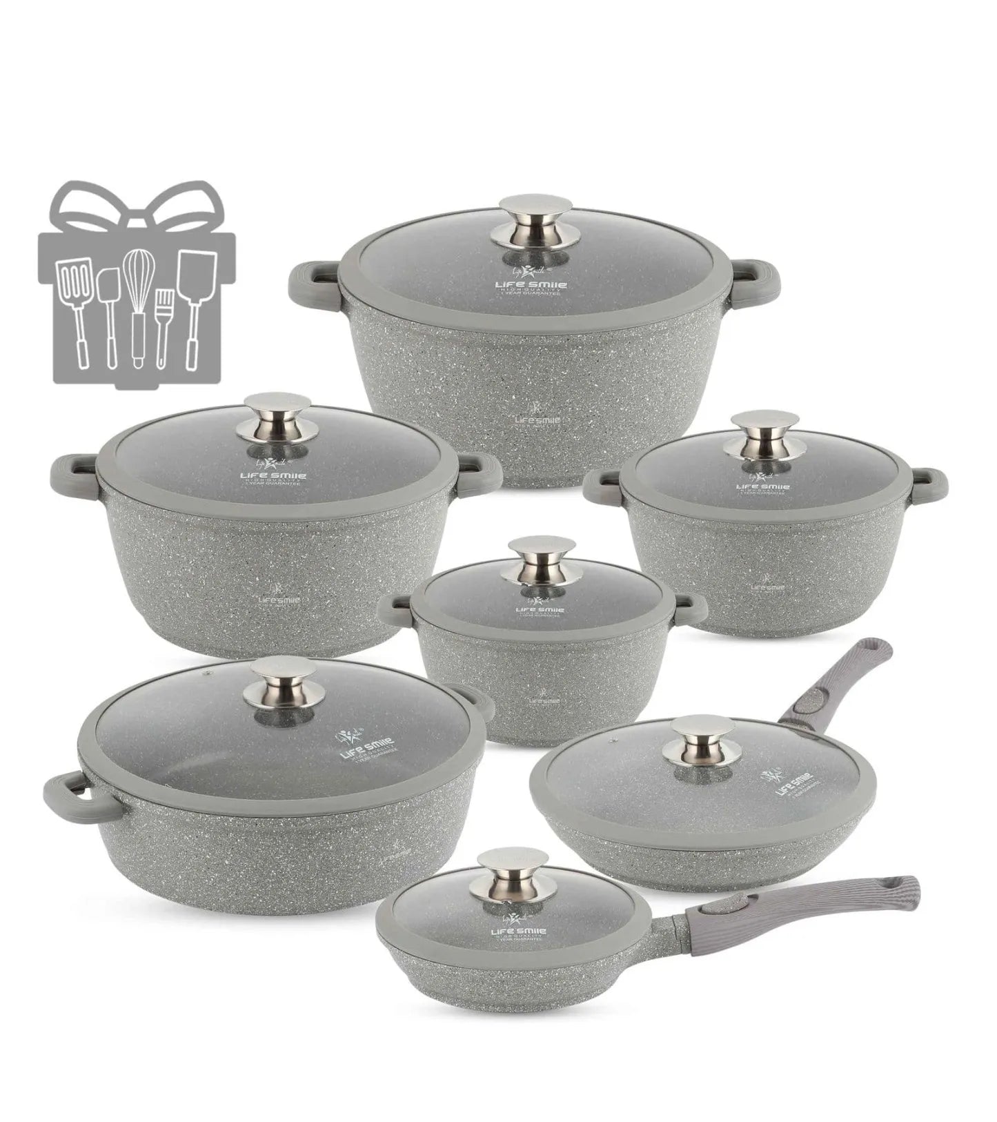 Granite Coated Kitchen Cookware Set - 29 Pieces