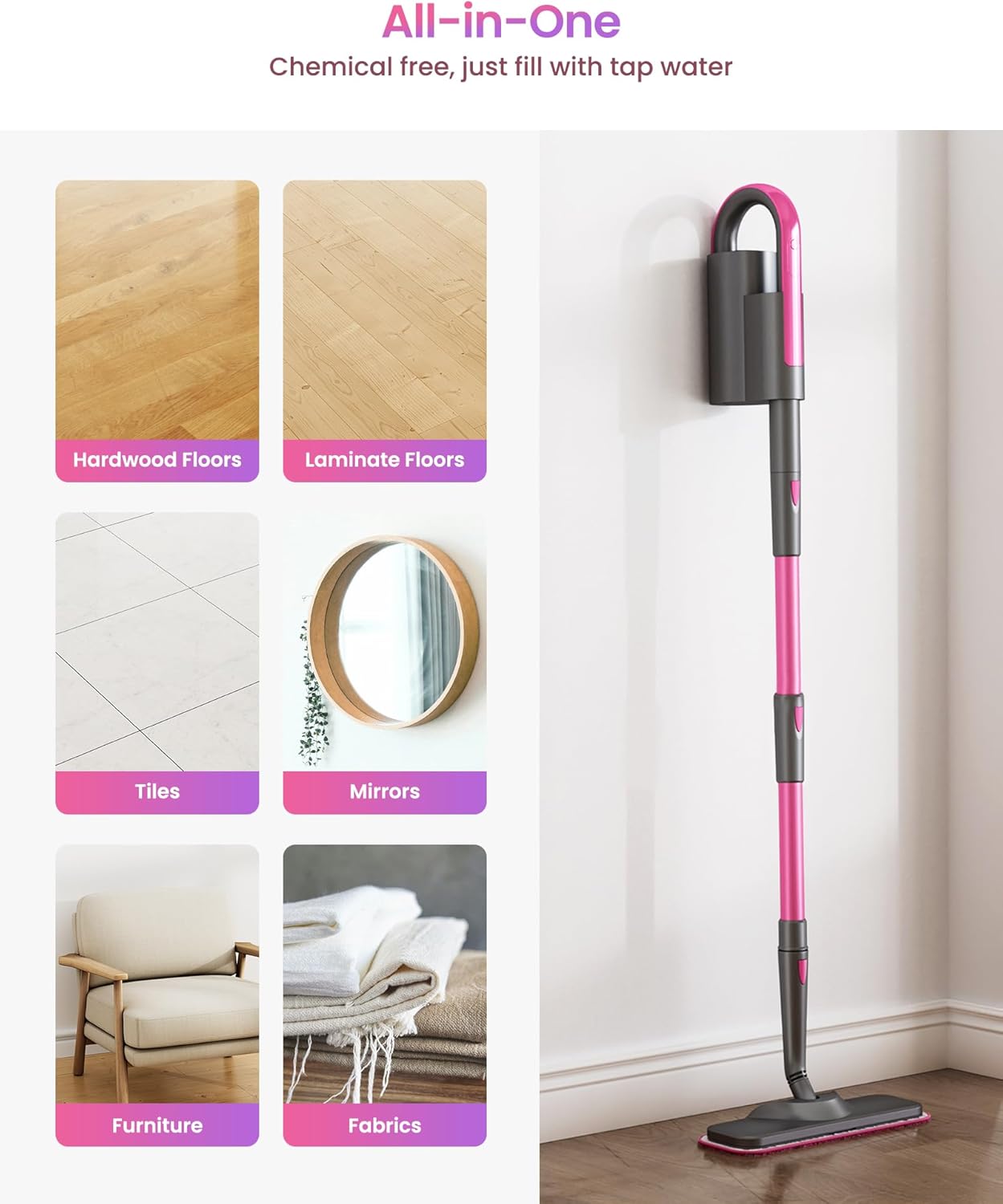 7-in-1 Versatile Steam Mop with Removable Handheld Cleaner