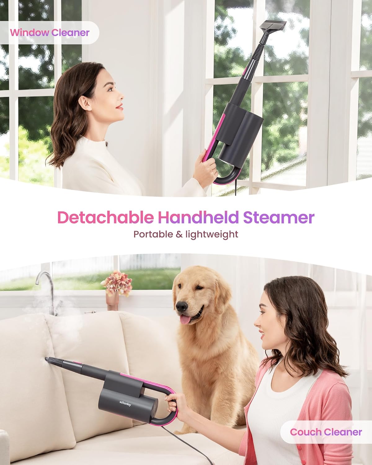 7-in-1 Versatile Steam Mop with Removable Handheld Cleaner