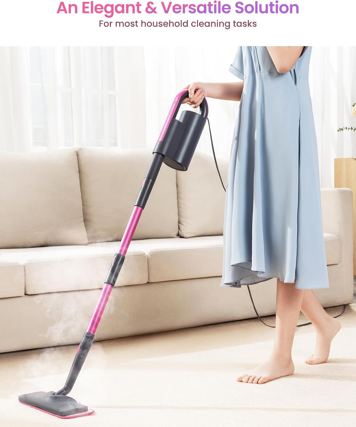 7-in-1 Versatile Steam Mop with Removable Handheld Cleaner